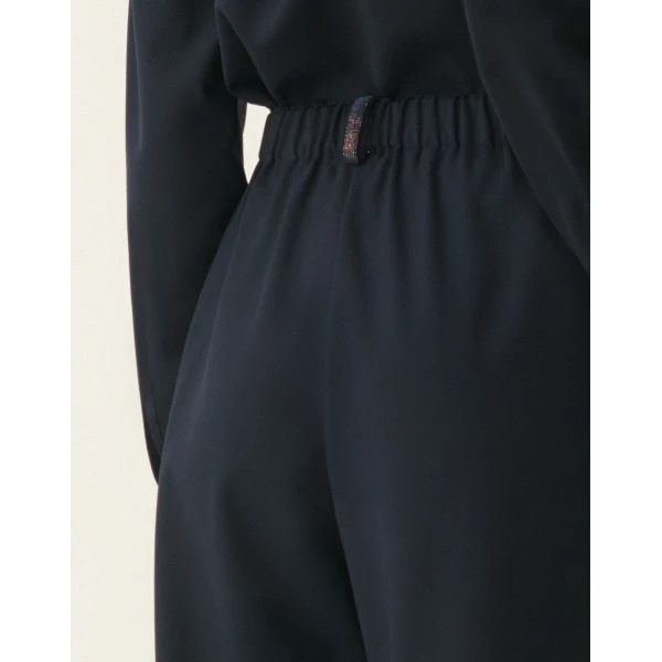 Fabiana Filippi Trevi Trousers in Bistretch Cool Wool, Midnight Blue, view 5