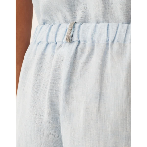 Fabiana Filippi Trevi Trousers in Sky Blue Linen Fabric, view 5