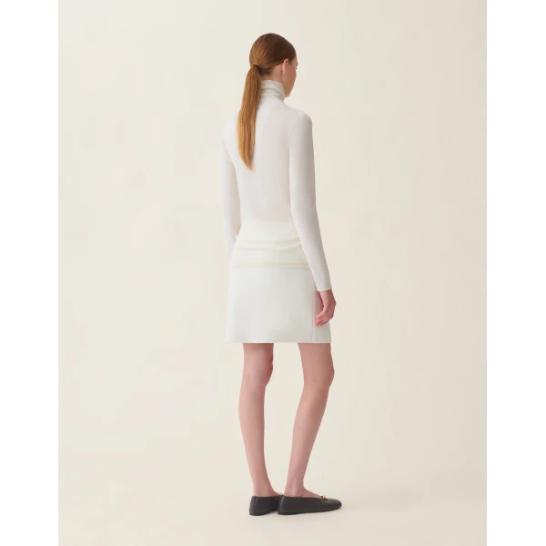 Fabiana Filippi Turtleneck Cashmere and Silk Sweater in Raffia, view 4