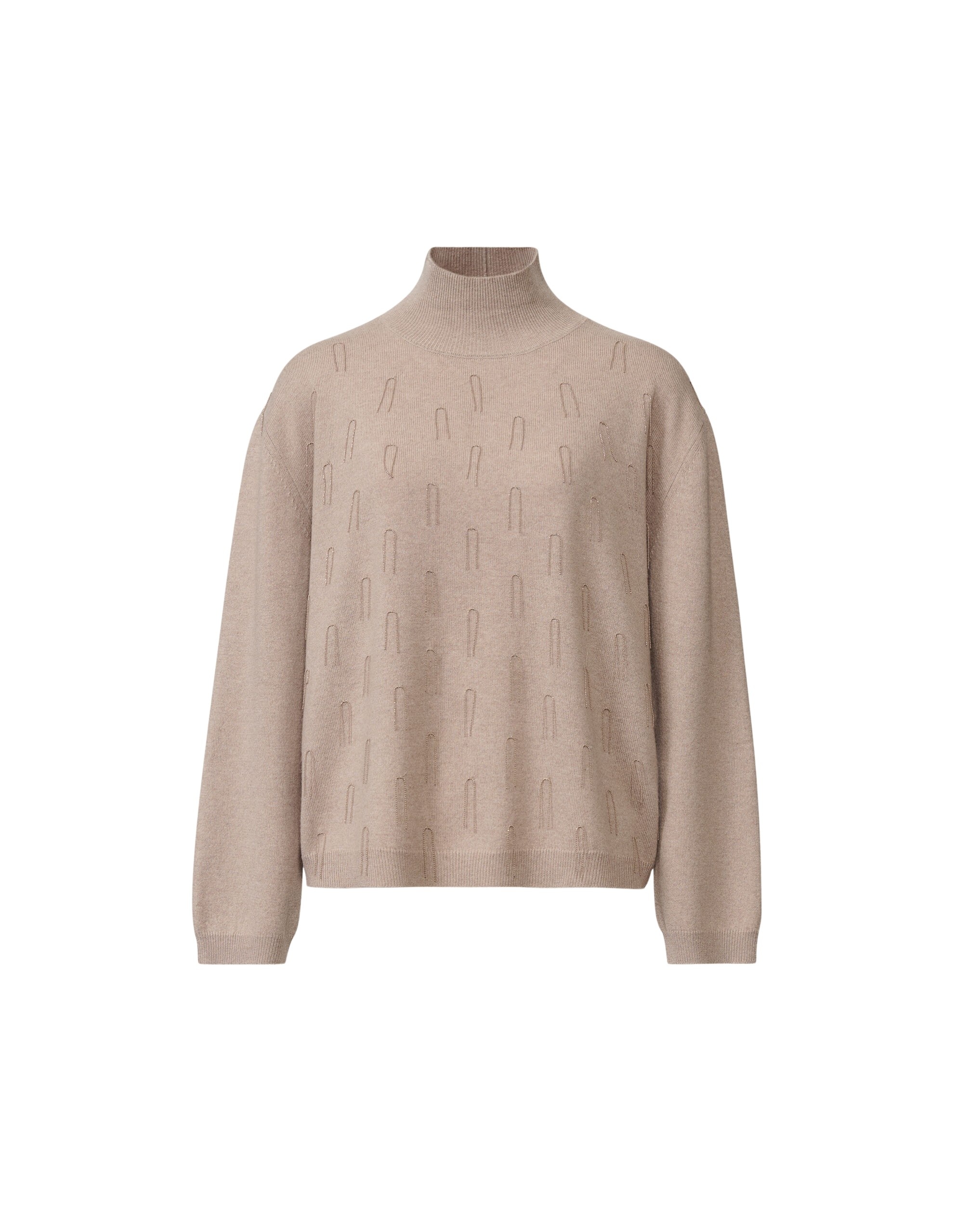 Fabiana Filippi Turtleneck Platinum Sweater in Mocha