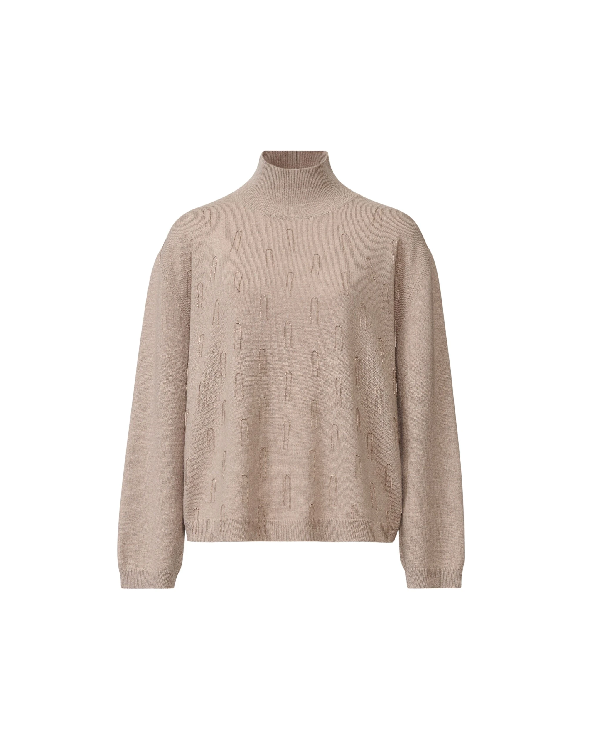Fabiana Filippi Turtleneck Platinum Sweater in Mocha