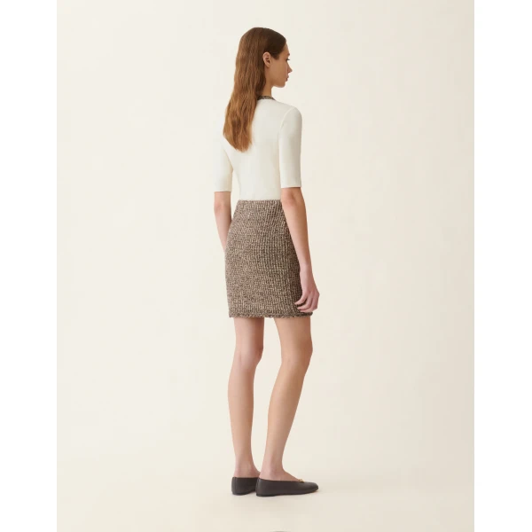 Fabiana Filippi Tweed Miniskirt in Ebony Skirt, view 4