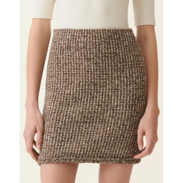Fabiana Filippi Tweed Miniskirt in Ebony Skirt, view 5
