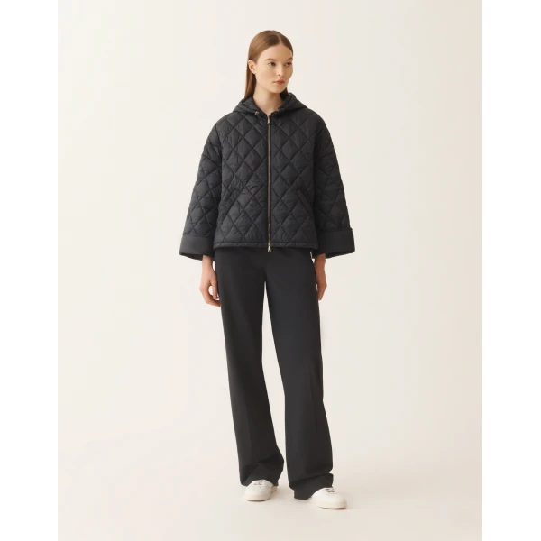 Fabiana Filippi Ultralight Technical Down Jacket in Midnight Blue, view 3