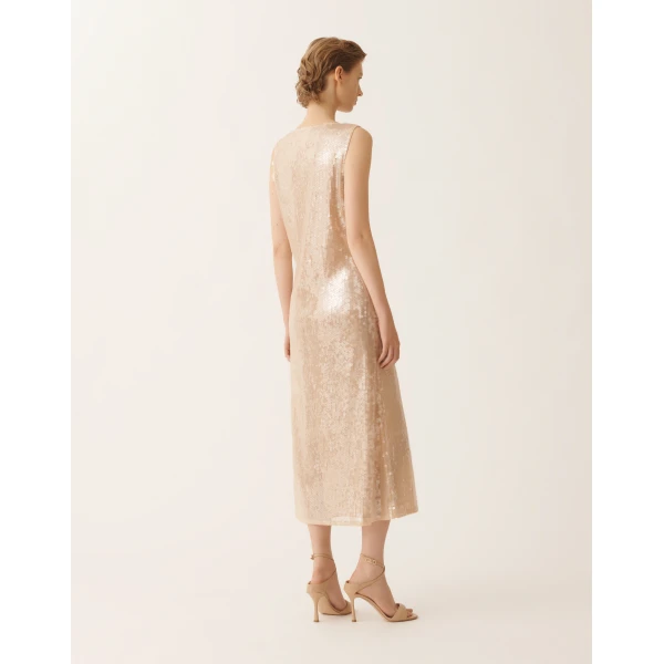 Fabiana Filippi Water-Effect Sequin Dress in Nude, view 4
