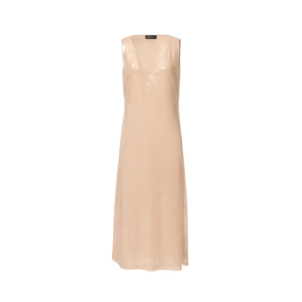 Fabiana Filippi Water-Effect Sequin Dress in Nude