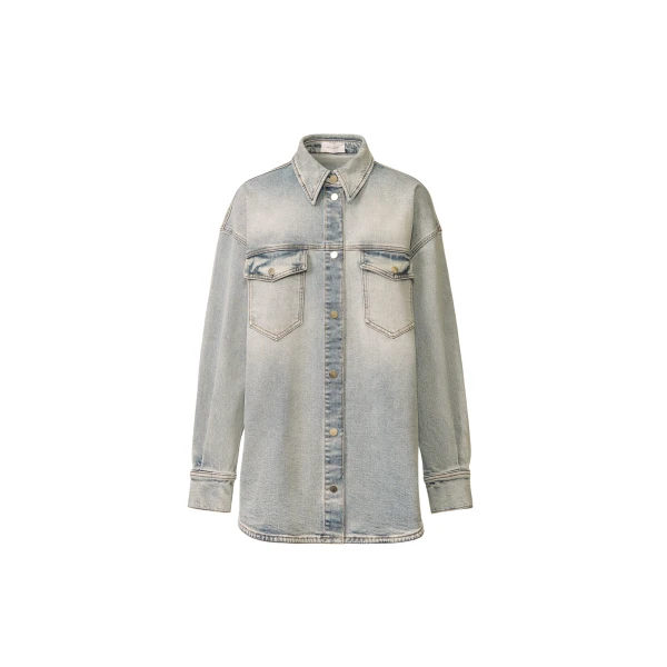 Fabiana Filippi Water-Marbled Denim Shirt