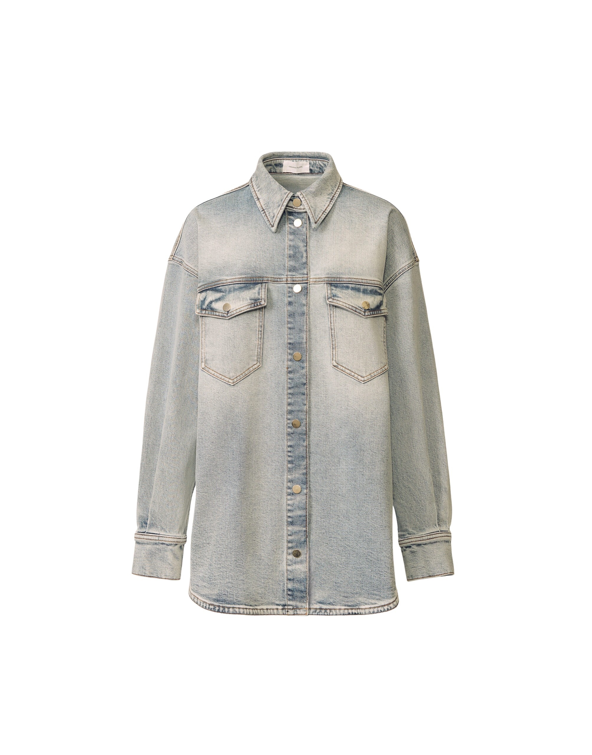 Fabiana Filippi Water-Marbled Denim Shirt
