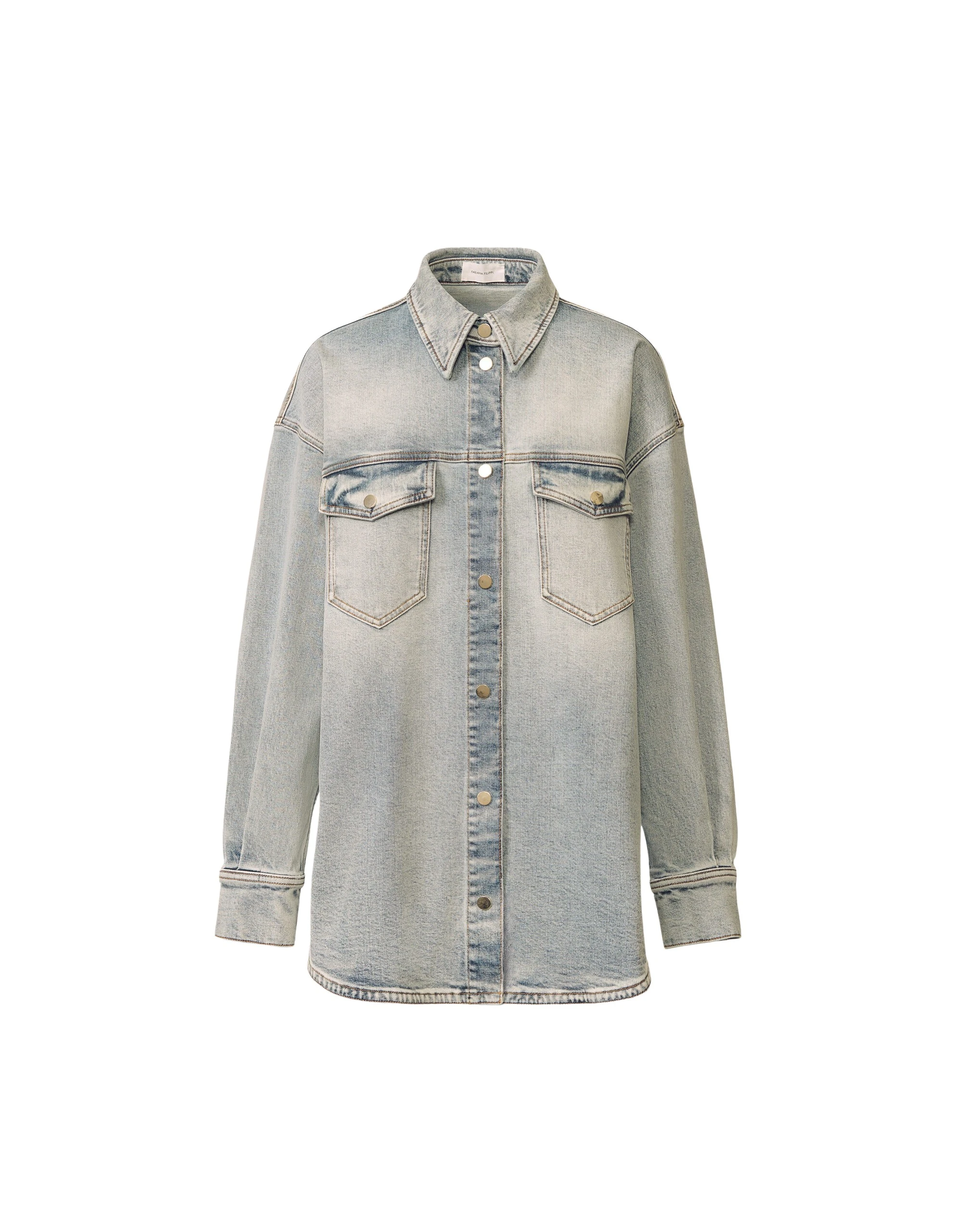 Fabiana Filippi Water-Marbled Denim Shirt