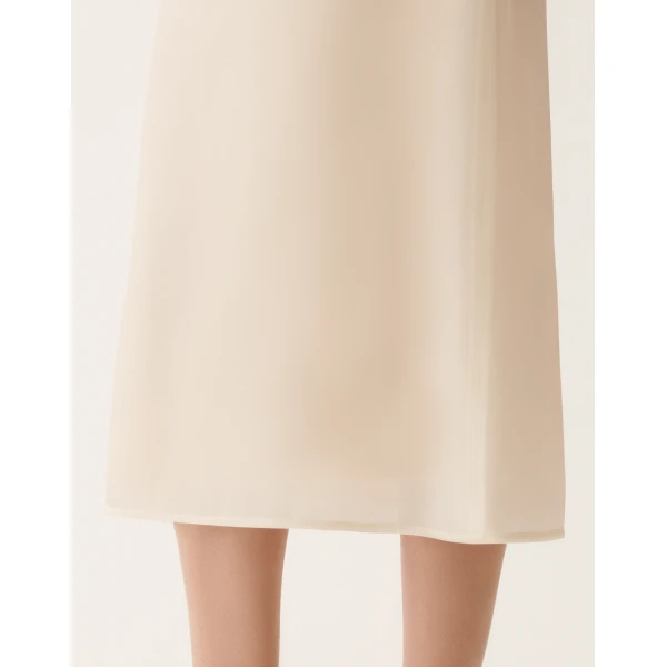 Fabiana Filippi Water-Reflective Organza Midi Skirt in Butter, view 5
