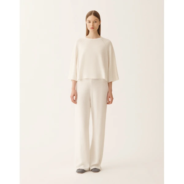 Fabiana Filippi White Cotton and Linen Cape with Sequins, view 3