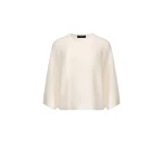 Fabiana Filippi White Cotton and Linen Cape with Sequins