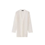 Fabiana Filippi White Cotton and Linen Cardigan with Sequins