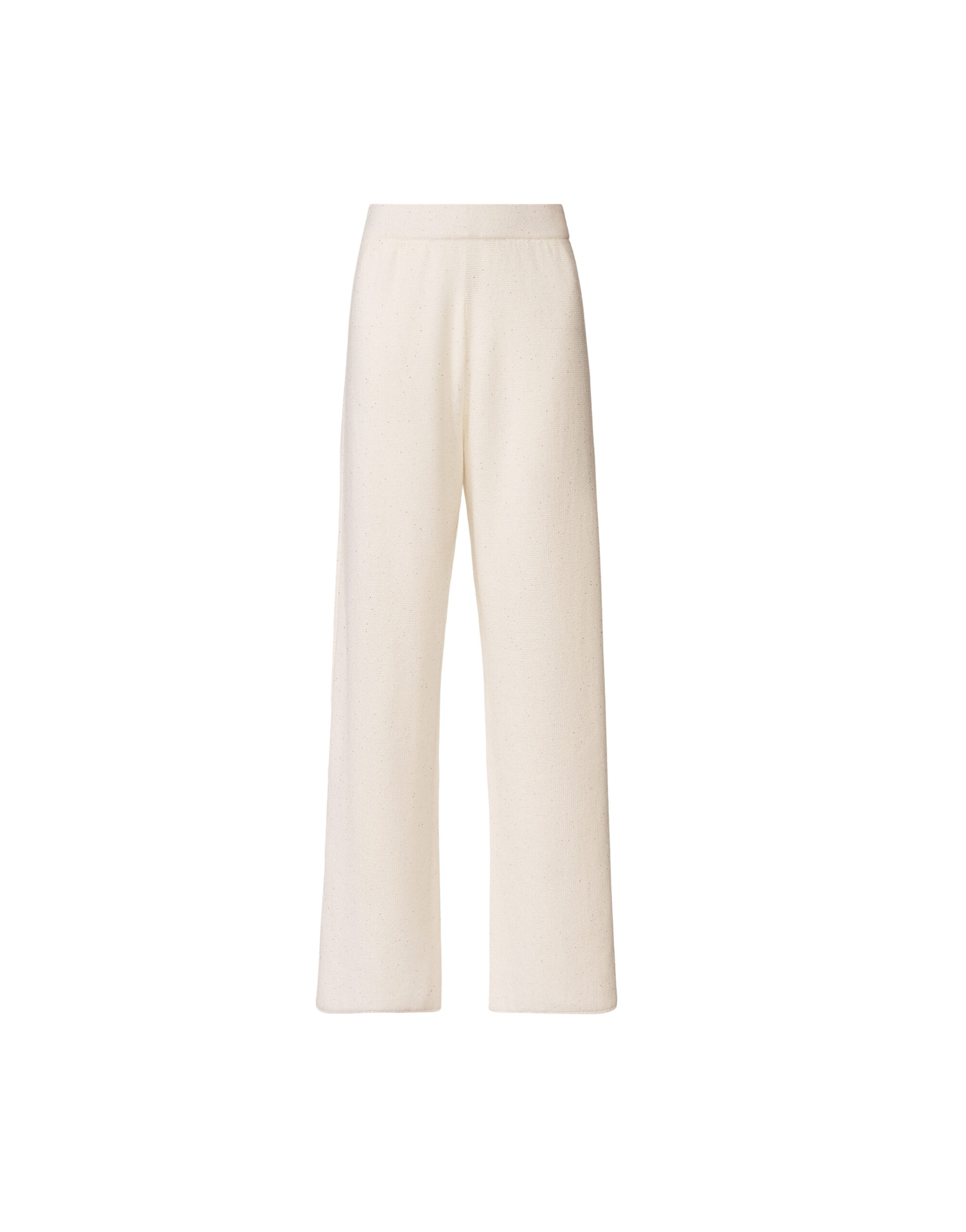 Fabiana Filippi White Cotton and Linen Pants with Sequins