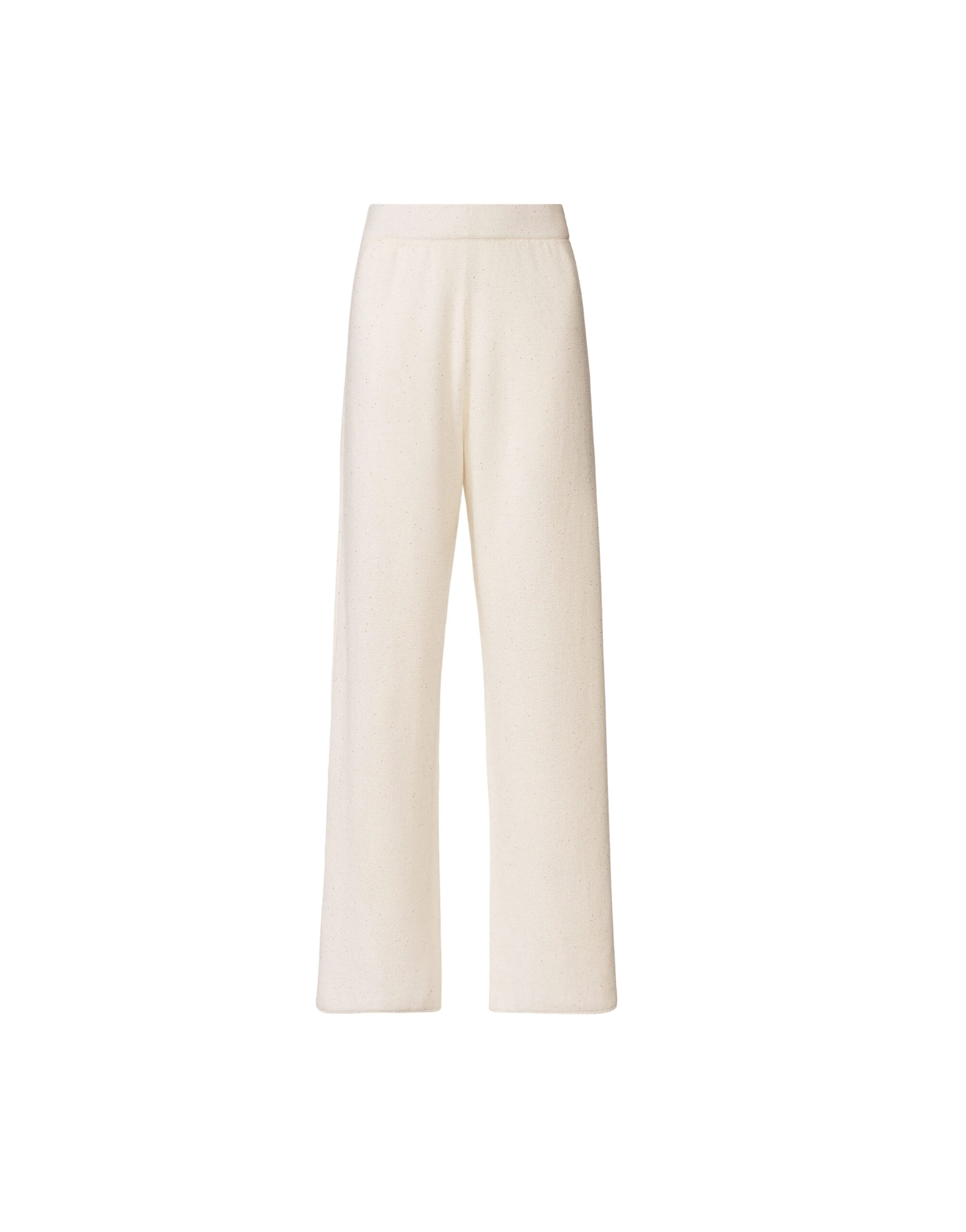 Fabiana Filippi White Cotton and Linen Pants with Sequins