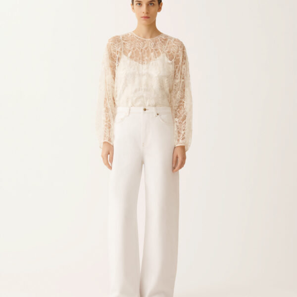 Fabiana Filippi White Denim Trousers, view 3