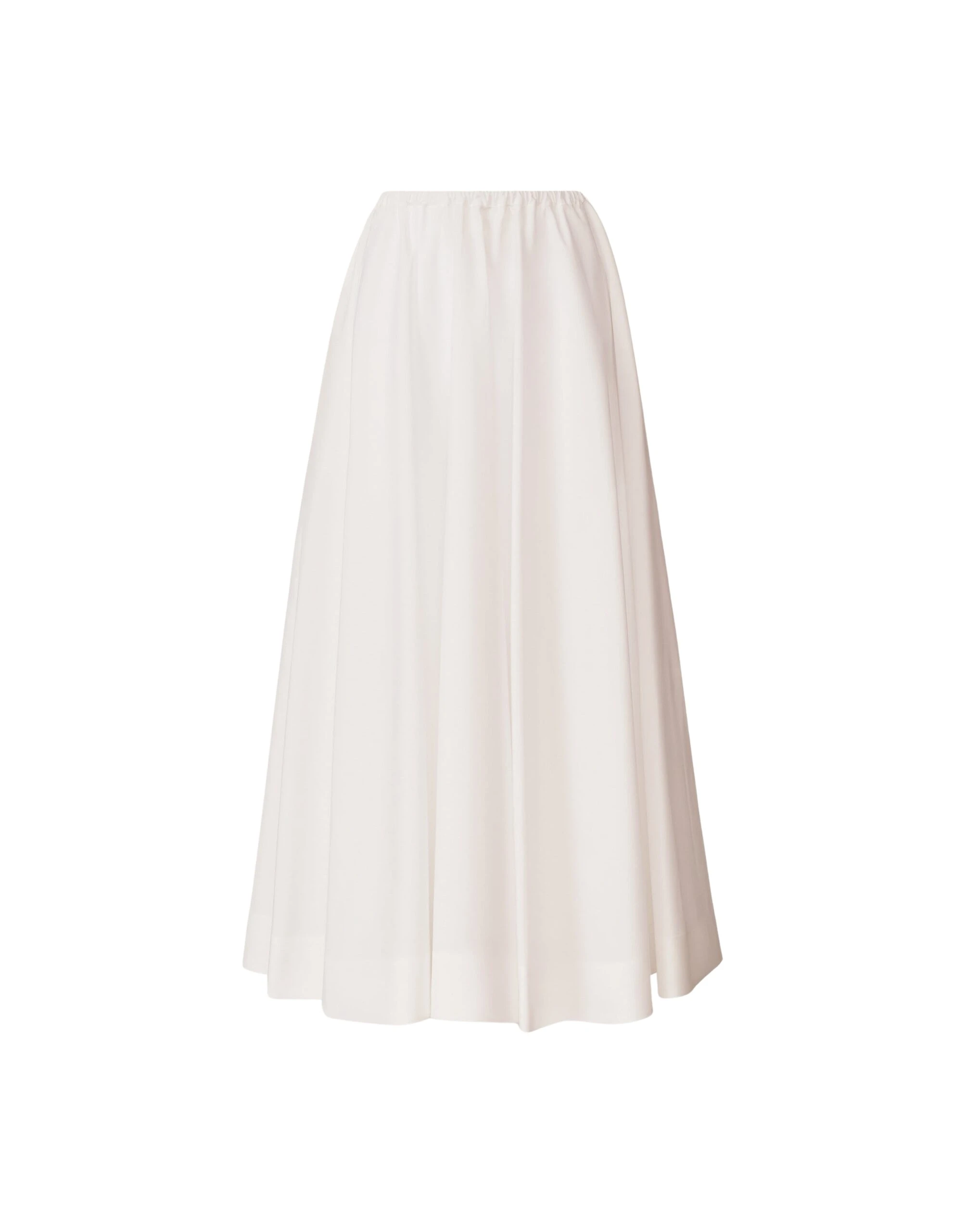 Fabiana Filippi Wide Skirt in Optic White Poplin, Optical White