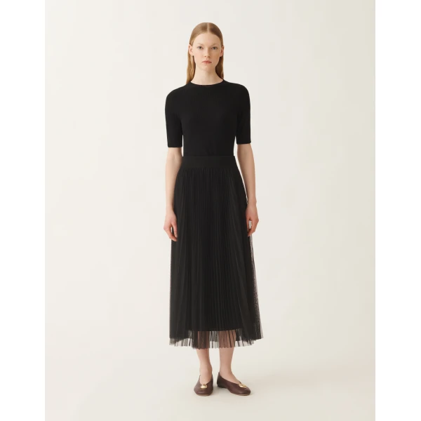 Fabiana Filippi Wide Tulle Skirt in Black, view 3