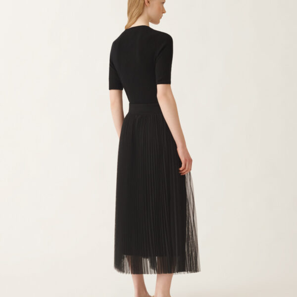 Fabiana Filippi Wide Tulle Skirt in Black, view 4