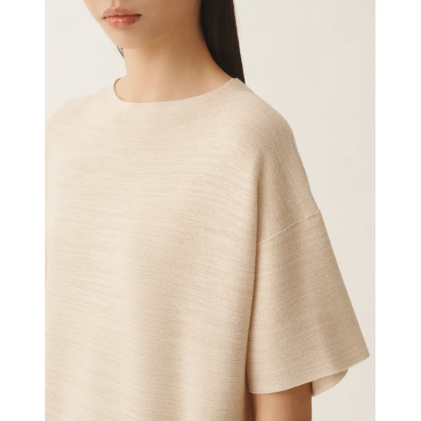 Fabiana Filippi Wool, Cotton, and Lurex Dress in Butter, view 5