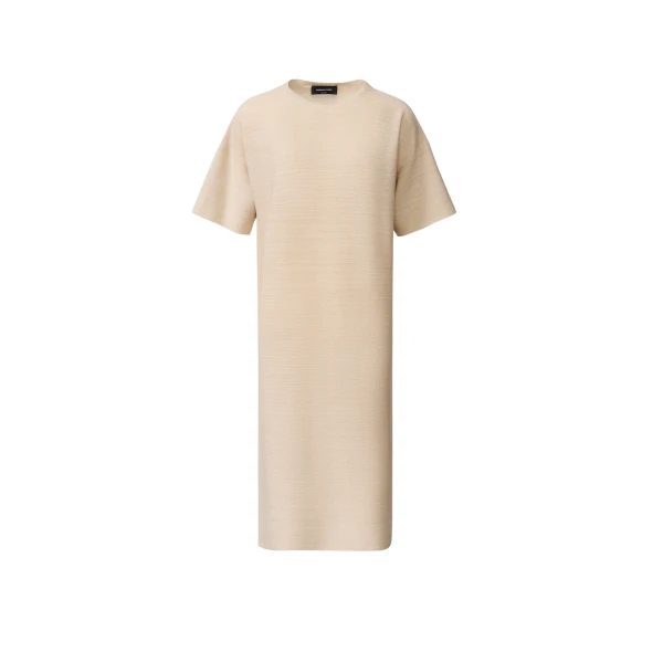 Fabiana Filippi Wool, Cotton, and Lurex Dress in Butter