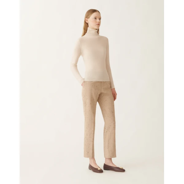 Fabiana Filippi Wool Sweater with Sequins in White, view 3