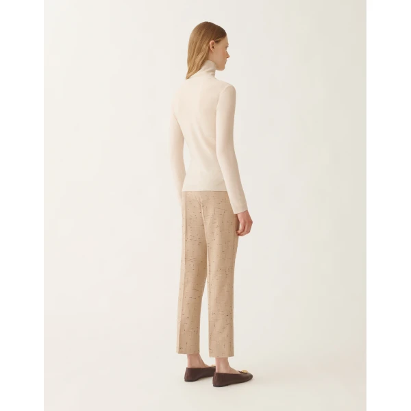 Fabiana Filippi Wool Sweater with Sequins in White, view 4