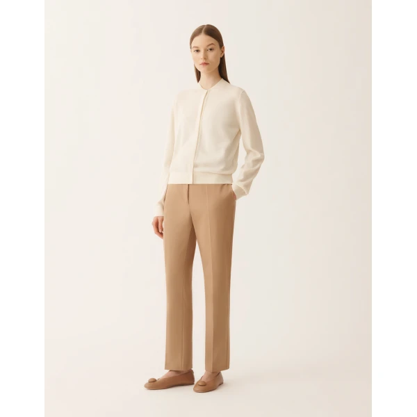 Fabiana Filippi Wool and Cotton Cardigan in Butter, view 3