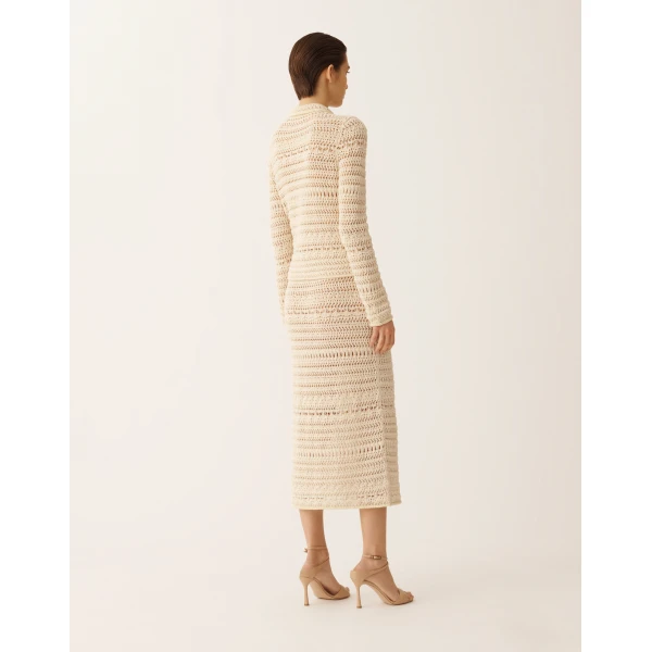 Fabiana Filippi Wool and Cotton Jacket with Sequins in Vanilla, view 4