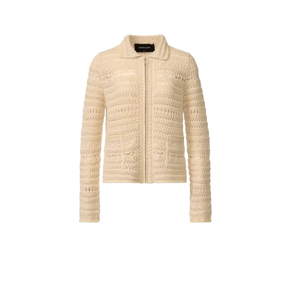 Fabiana Filippi Wool and Cotton Jacket with Sequins in Vanilla