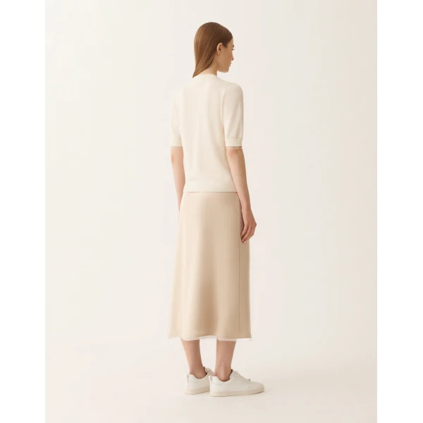 Fabiana Filippi Wool and Cotton Sweater in Butter, view 4