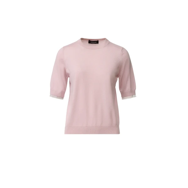 Fabiana Filippi Wool and Cotton Sweater in Lilac Pink