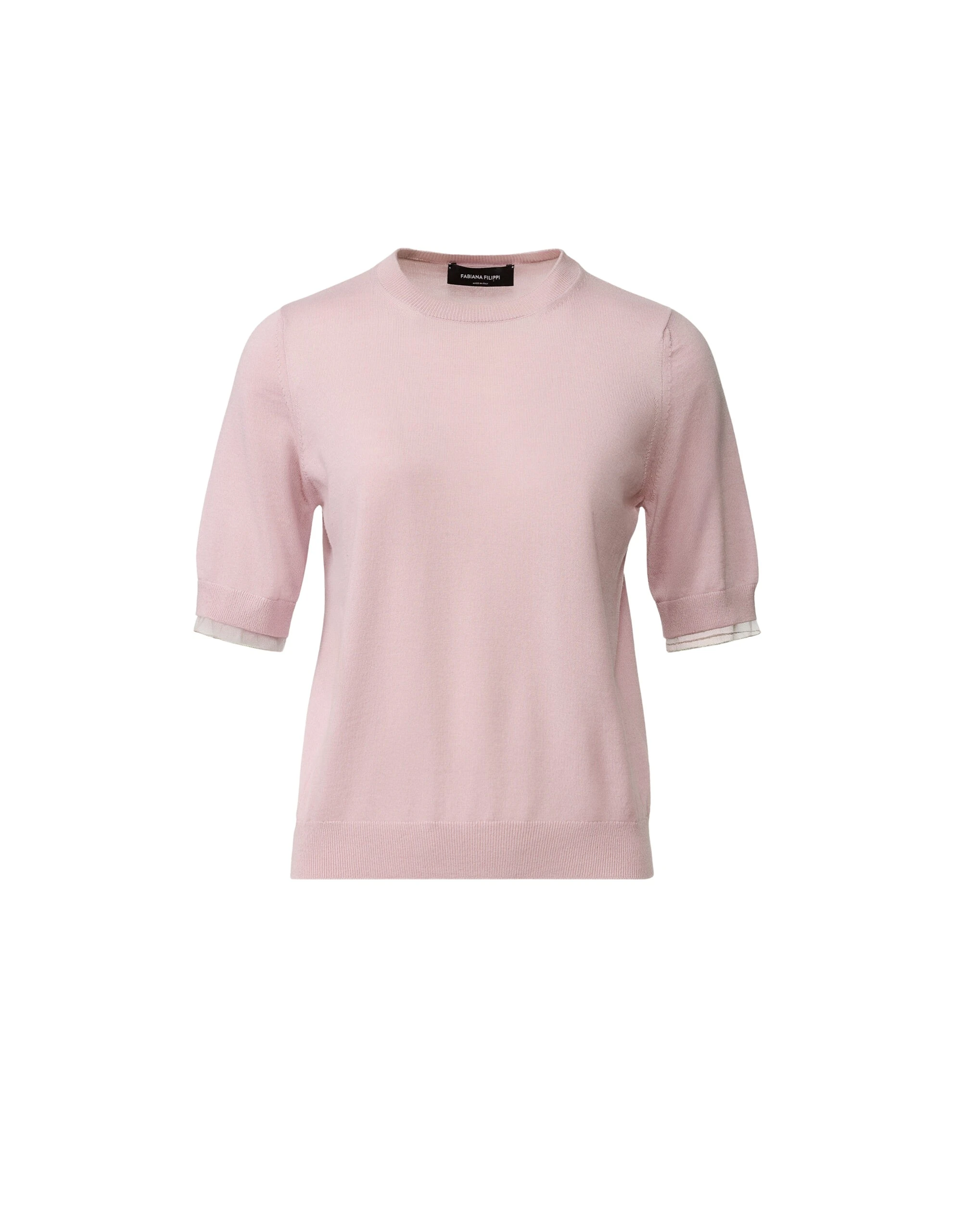 Fabiana Filippi Wool and Cotton Sweater in Lilac Pink