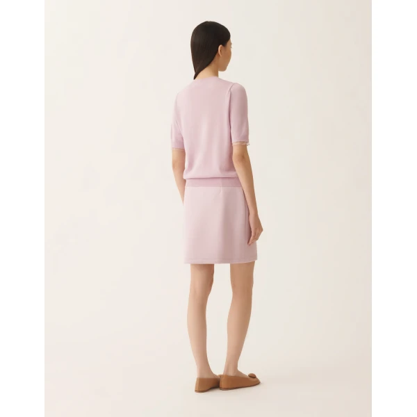 Fabiana Filippi Wool and Cotton Sweater in Lilac Pink, view 4