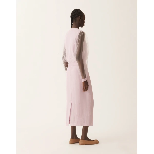 Fabiana Filippi Wool and Cotton Sweater in Lilac Pink, view 4