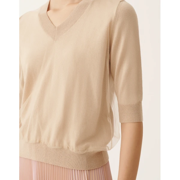 Fabiana Filippi Wool and Cotton Sweater in Maple, view 5