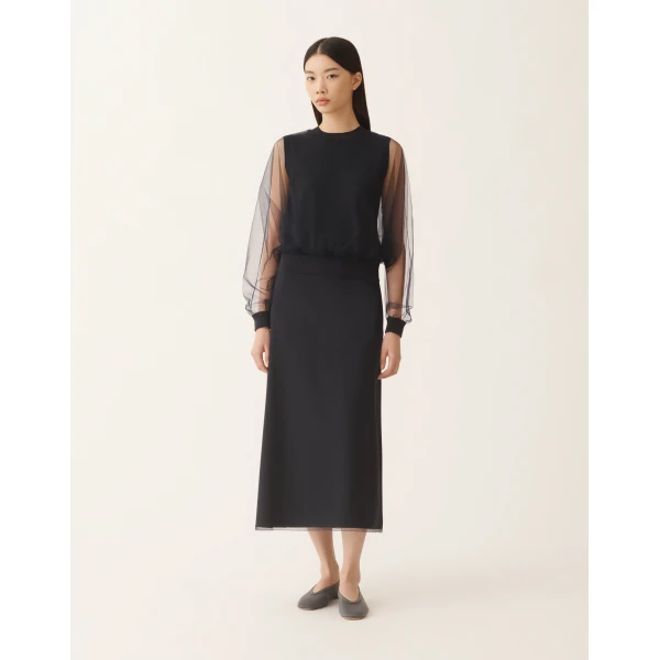 Fabiana Filippi Wool and Cotton Sweater in Night Blue, view 3