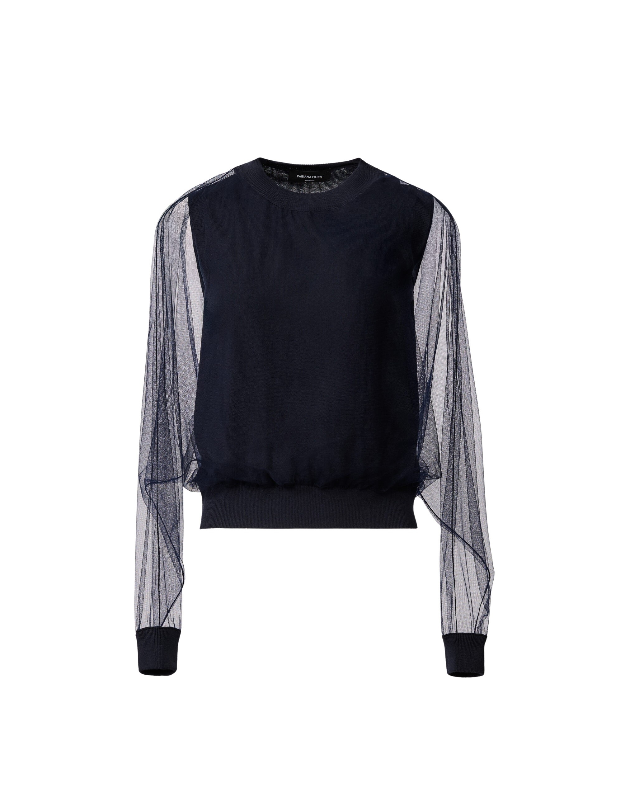 Fabiana Filippi Wool and Cotton Sweater in Night Blue