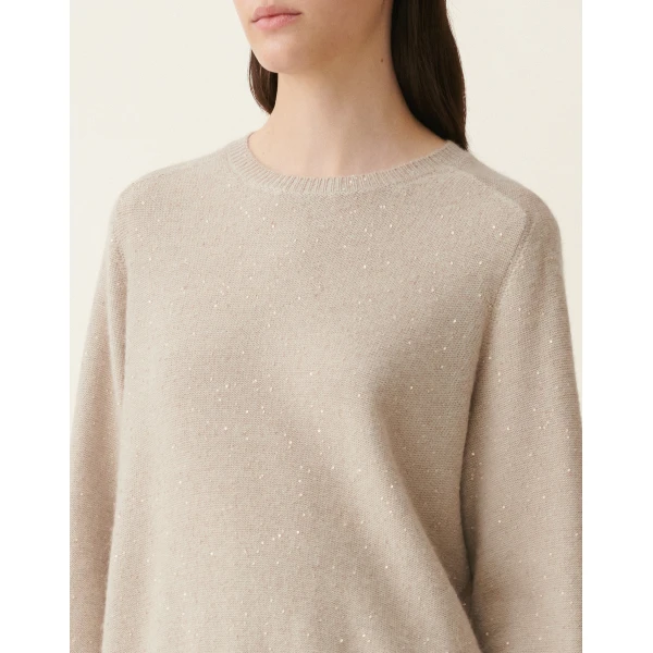 Fabiana Filippi Wool and Silk Sweater with Sequins in Cachà, view 5