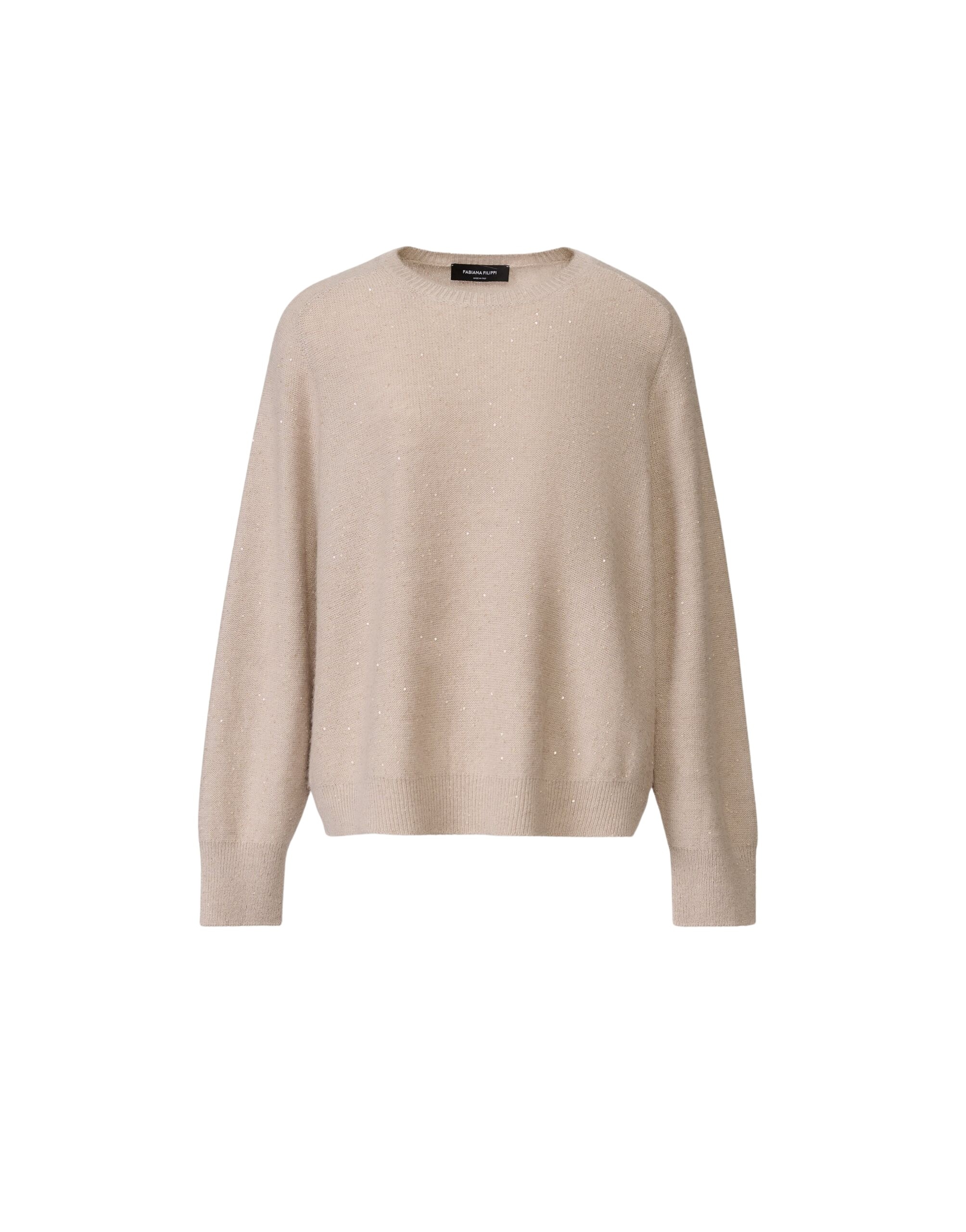 Fabiana Filippi Wool and Silk Sweater with Sequins in Cachà