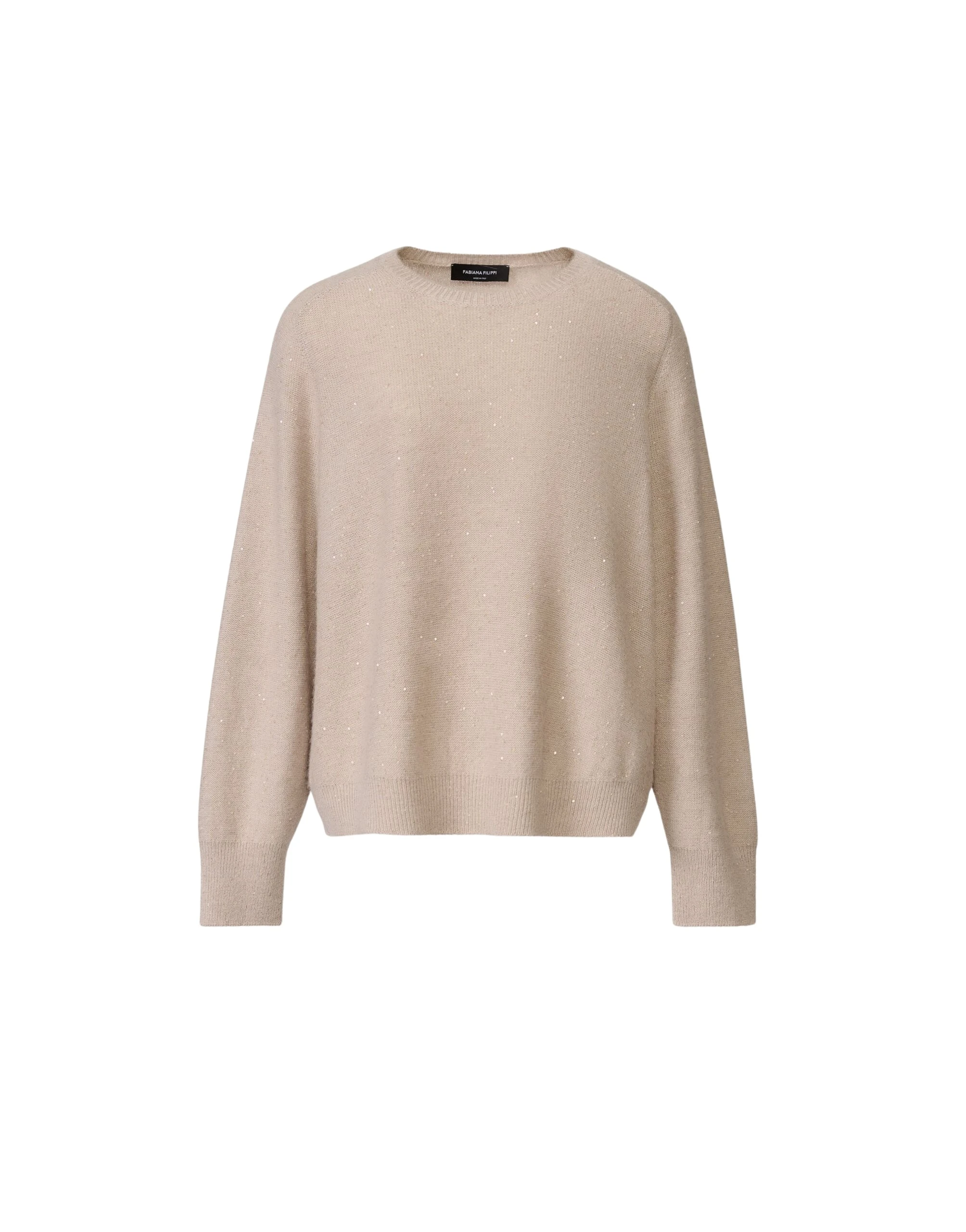 Fabiana Filippi Wool and Silk Sweater with Sequins in Cachà