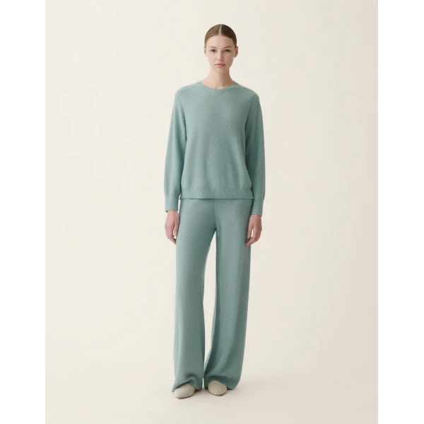 Fabiana Filippi Wool and Silk Sweater with Sequins in Green, view 3