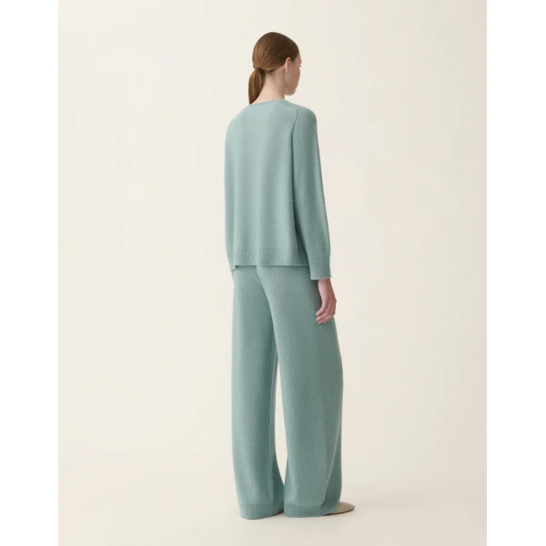 Fabiana Filippi Wool and Silk Sweater with Sequins in Green, view 4