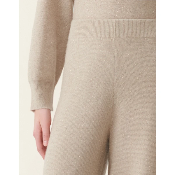 Fabiana Filippi Wool and Silk Trousers with Sequins in Cachà, view 5