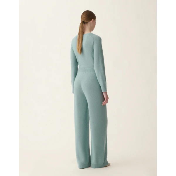 Fabiana Filippi Wool and Silk Trousers with Sequins in Green, view 4