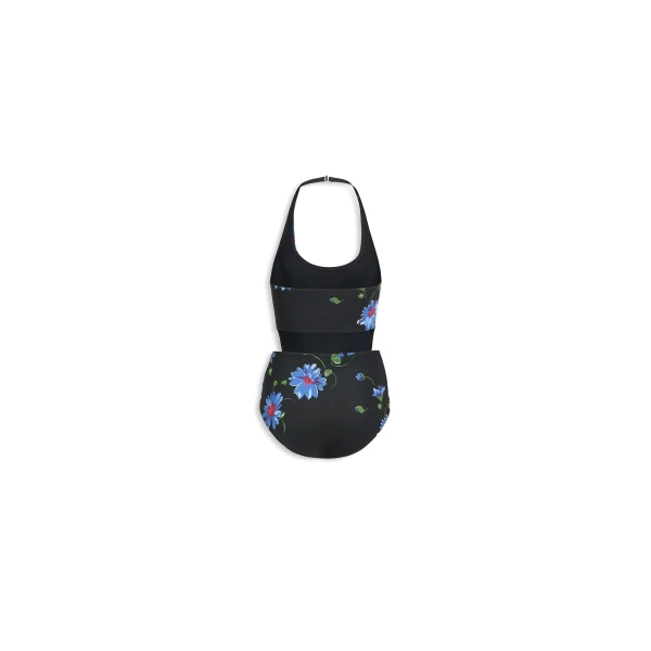 Alaïa Flower Print Knot Swimwuit - ALAÏA Beachwear - Laser Cut Luxury - Shop at Luxury Shoes 