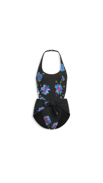 Alaïa Flower Print Knot Swimwuit - ALAÏA Beachwear - Laser Cut Luxury - Shop at Luxury Shoes 