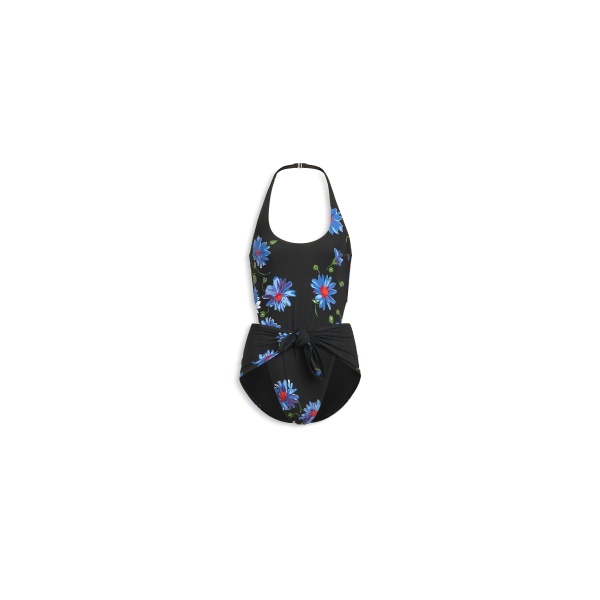 Alaïa Flower Print Knot Swimwuit - ALAÏA Beachwear - Laser Cut Luxury - Shop at Luxury Shoes 
