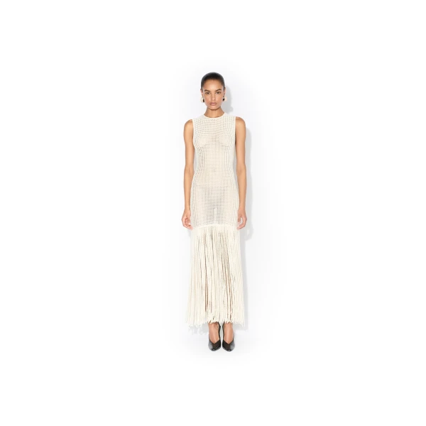 Alaïa Fringed Beaded Knit Dress - ALAÏA Dresses - Laser Cut Luxury - Shop at Luxury Shoes 