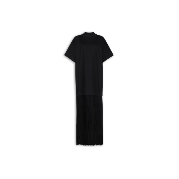 Alaïa Fringed Cotton T Shirt - ALAÏA Tops - Laser Cut Luxury - Shop at Luxury Shoes 